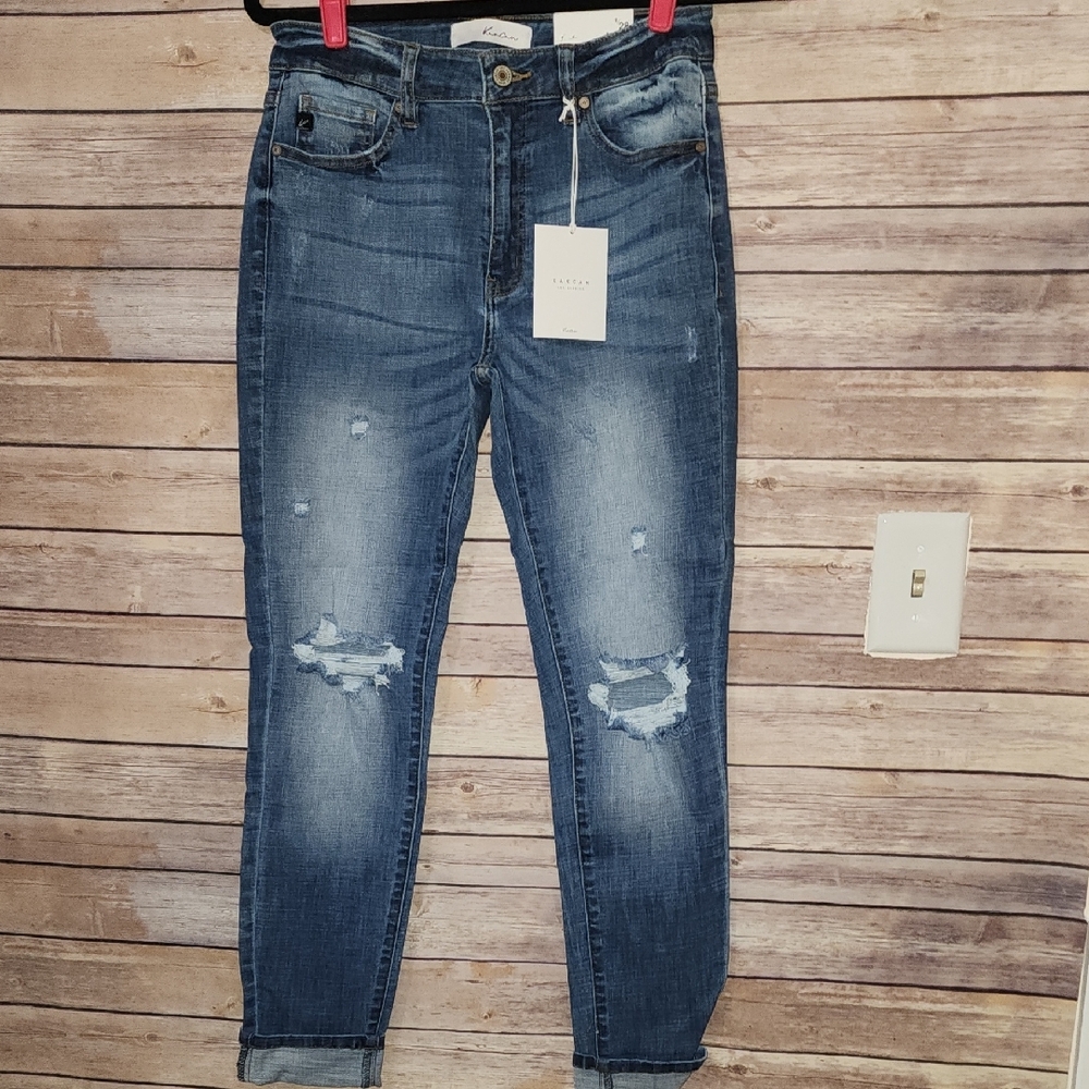 Kancan Women's Blue Distressed Jeans